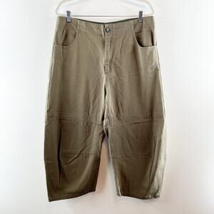 ROUCHA Penn Cropped Knee Dart Barrel Horseshoe Jeans Green Large / C